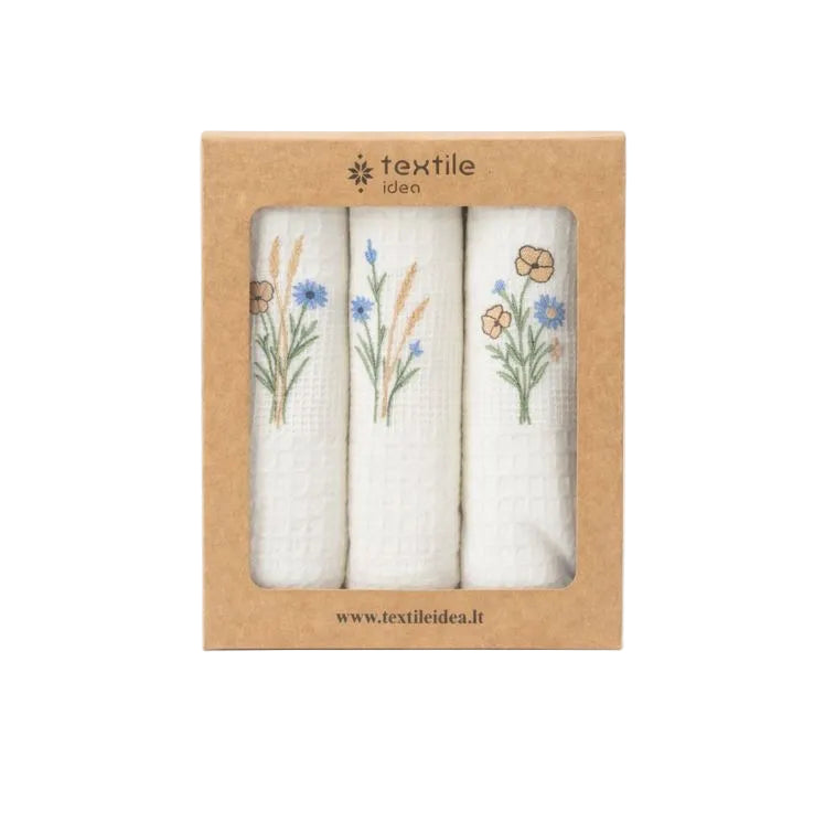 Virtuvinių rankšluosčių rinkinys Rugiagėlės, 3 vnt.