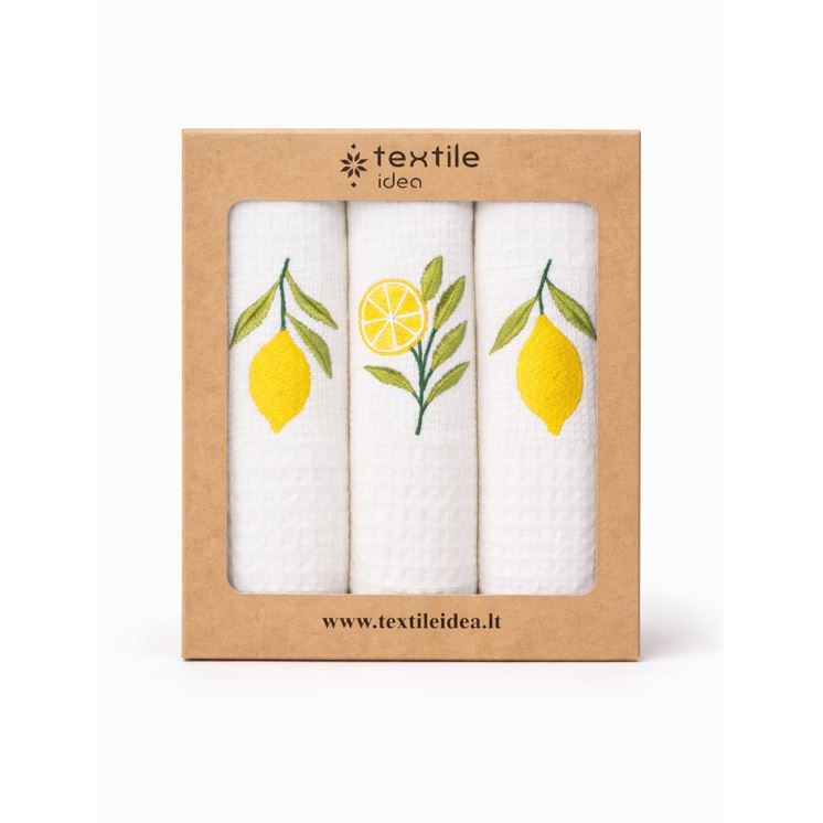 Virtuvinių rankšluosčių rinkinys Citrinos, 3 vnt.