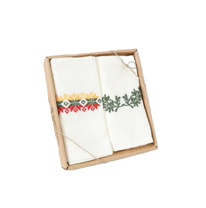 Virtuvinių rankšluosčių rinkinys Tautiniai ornamentai, 2 vnt.