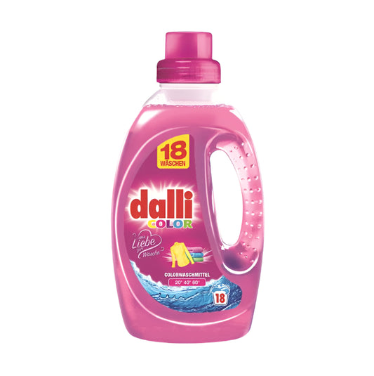 Skystas skalbiklis dalli rausvoje pakuotėje