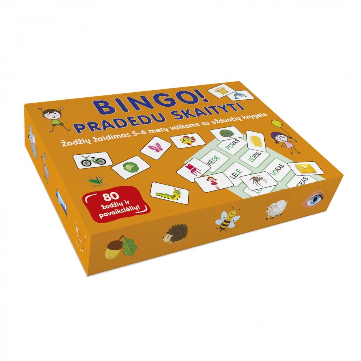 Bingo! Pradedu skaityti. Žodžių žaidimas 5-6 m. vaikams su užduočių knygele
