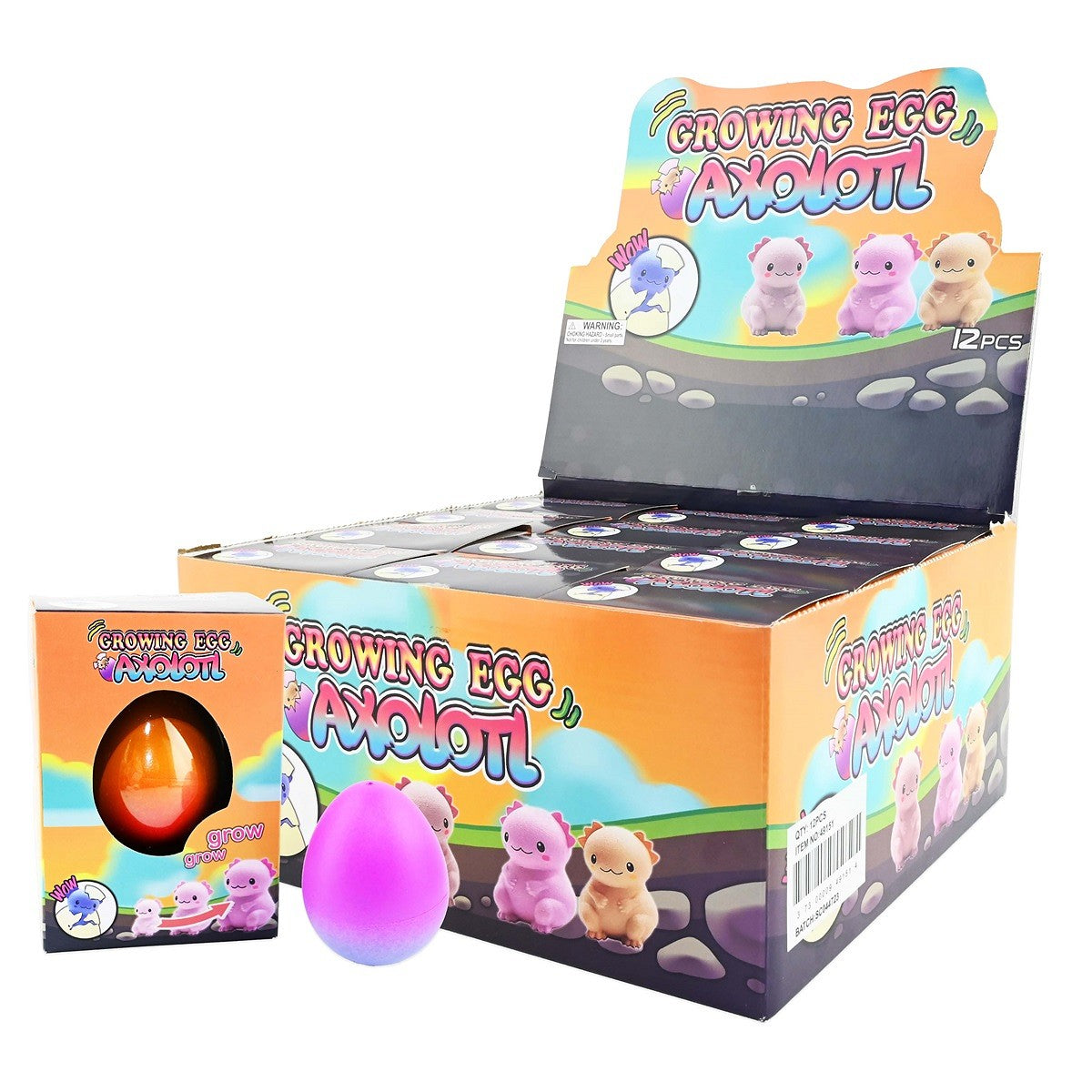 Kiaušinis su žaisliniu augančiu gyvūnėliu - Aksolotlis, 6 cm