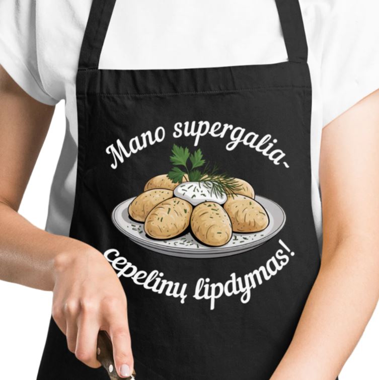 Medvilninė prijuostė su cepelinais