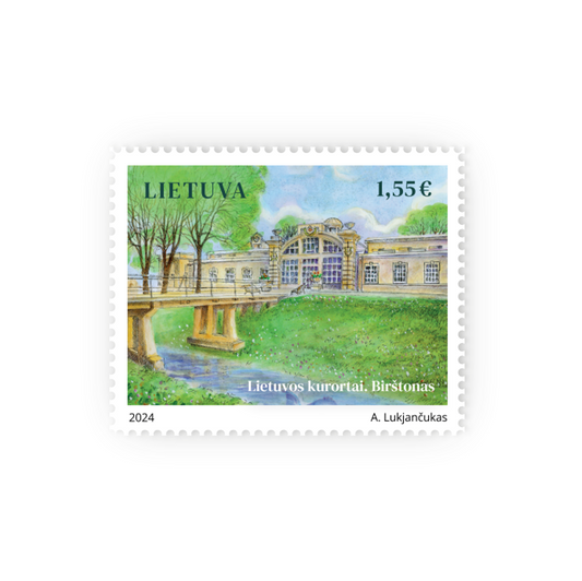 Pašto ženklas. Lietuvos kurortai.Birštonas