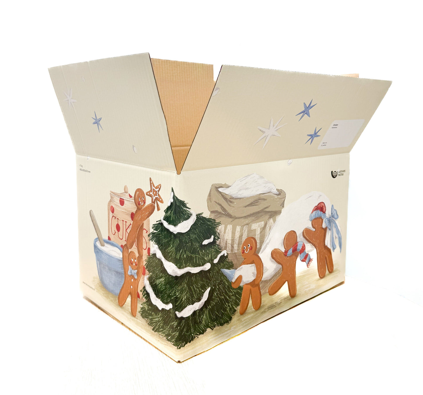 Kalėdinė dėžė L 400x300x250, sausainiai