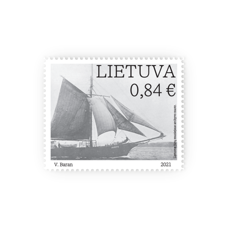 Pašto ženklas. Lietuvos jūrinė istorija. Laivas Jūratė