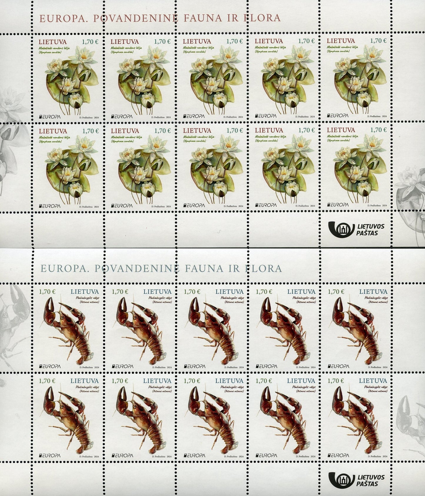 2024 04 26 Maži lapeliai. Europa. Povandeninė fauna ir flora.