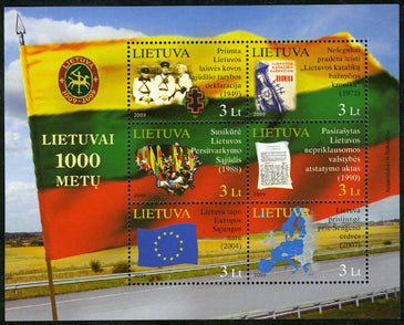 2009 07 04 Blokas „LIETUVAI 1000 METŲ“ (Pašto ženklai išimti iš apyvartos)