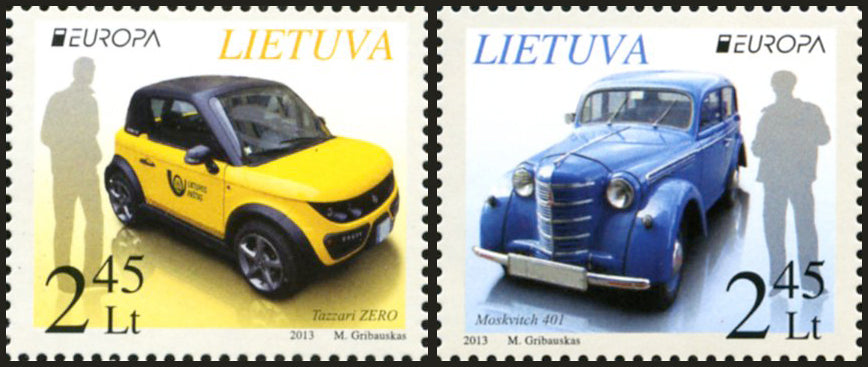 2013 04 27 Serija „EUROPA. PAŠTO AUTOMOBILIAI“ (Pašto ženklai išimti iš apyvartos)