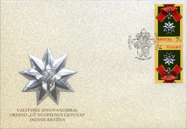 2011 11 26 PDV „VALSTYBĖS APDOVANOJIMAI. ORDINO „UŽ NUOPELNUS LIETUVAI“ DIDYSIS KRYŽIUS“ (tete-beche)