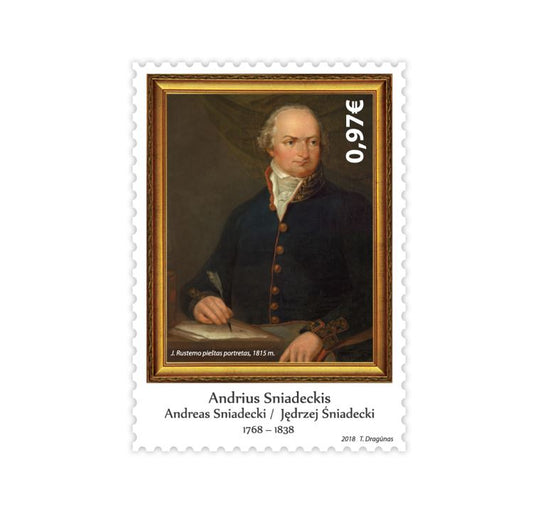 Pašto ženklas. „ANDRIAUS SNIADECKIO 250-OSIOS GIMIMO METINĖS"