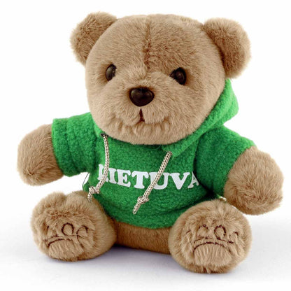 Minkštas  meškiukas „LIETUVA“ su džemperiu – kuprinės ir raktų pakabukas