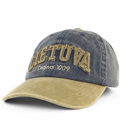 Mėlyna kepurė „LIETUVA Original 1009“ su chaki snapeliu