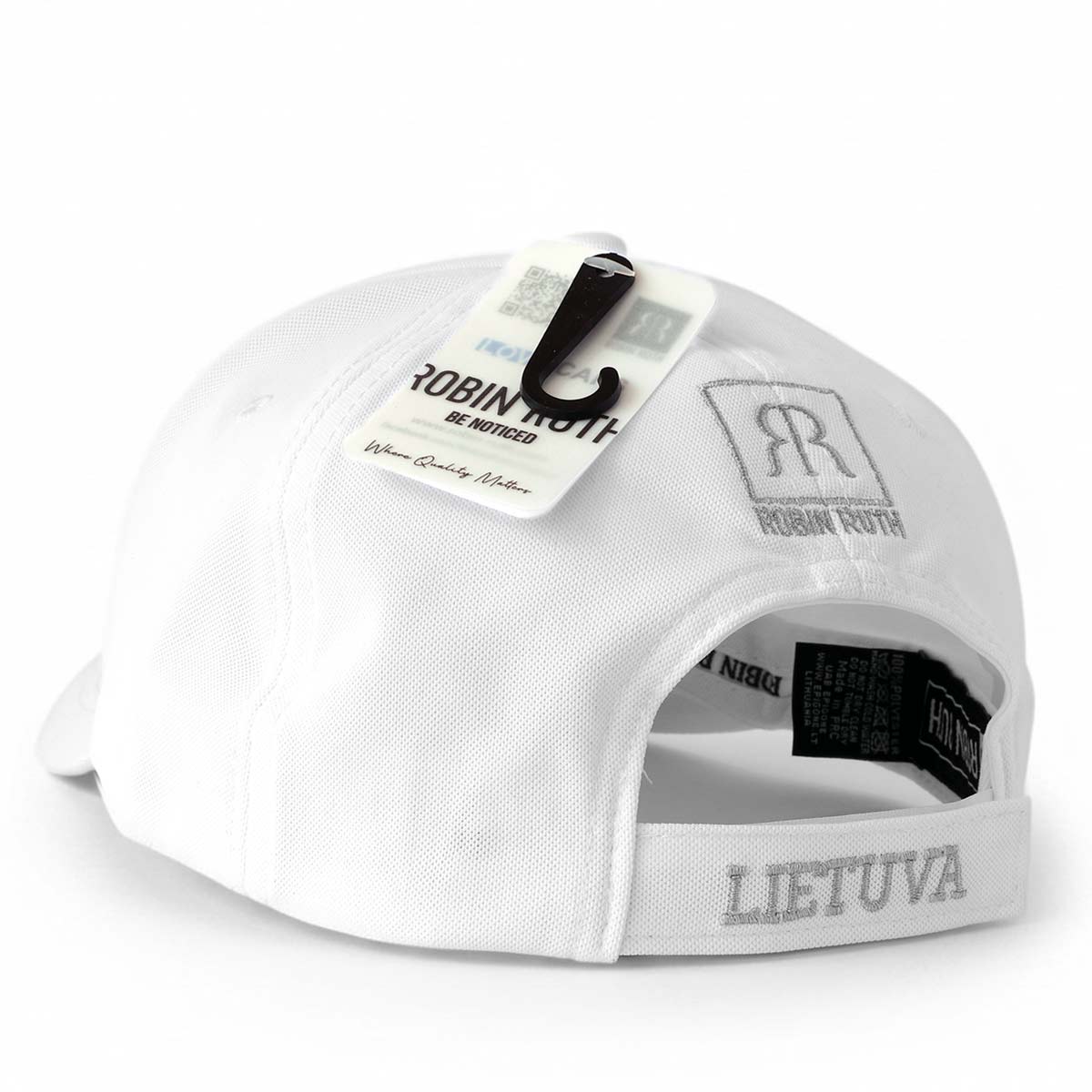 Balta kepurė „LIETUVA“ su reljefiniu įspaudu
