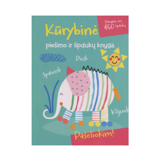 Kūrybinė piešimo ir lipdukų knyga