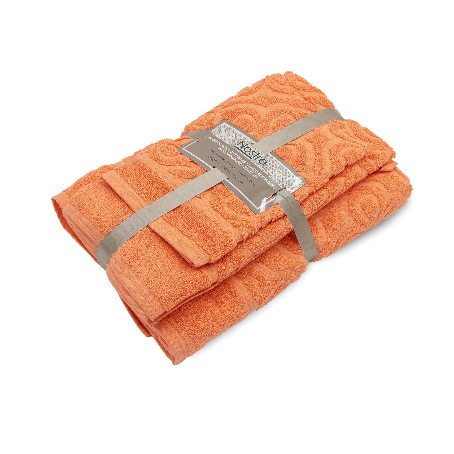 Oranžinis rankšluosčių komplektas
