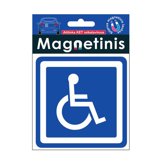 Magnetinis ženklas automobiliui „Asmuo su negalia"