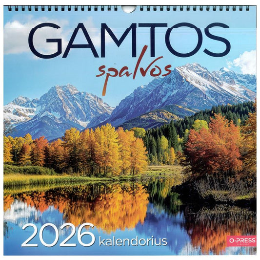 2026 m. kalendorius gamtos spalvos