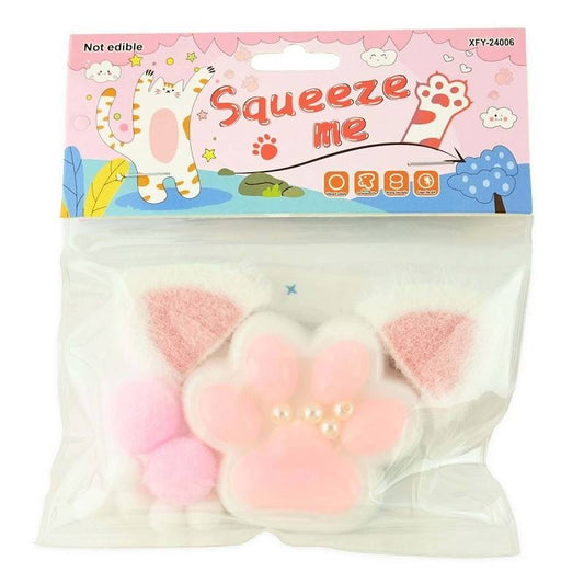 Antistresinis žaislas katės letenėlė Squishy, 7 cm rožinė