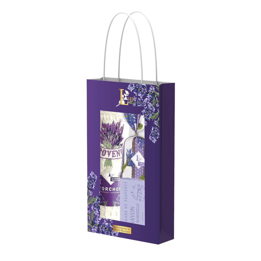 Levandų rinkinys su rankšluostuku ir muilu