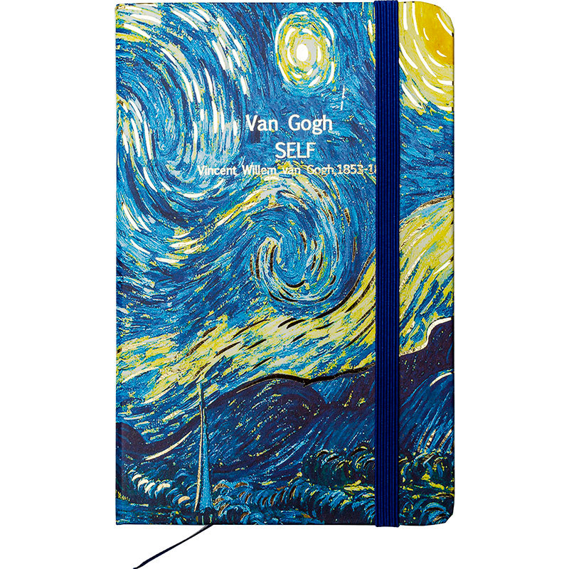Užrašų knygelė VINCENT VAN GOGH, A6, 80 lapų, 77 gsm, linija, kietu viršeliu, su skirtuku ir gumele