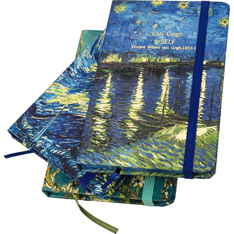 Užrašų knygelė VINCENT VAN GOGH, A6, 80 lapų, 77 gsm, linija, kietu viršeliu, su skirtuku ir gumele