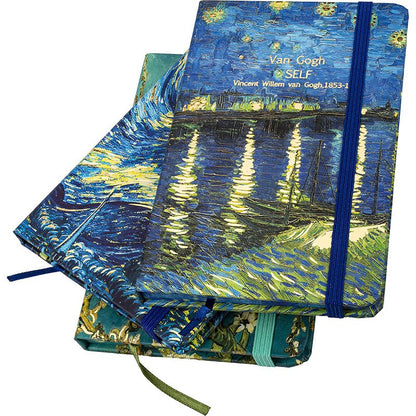 Užrašų knygelė VINCENT VAN GOGH, A6, 80 lapų, 77 gsm, linija, kietu viršeliu, su skirtuku ir gumele