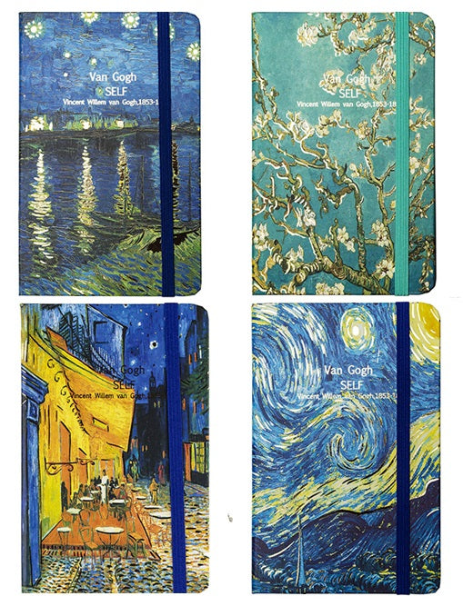 Užrašų knygelė VINCENT VAN GOGH, A6, 80 lapų, 77 gsm, linija, kietu viršeliu, su skirtuku ir gumele