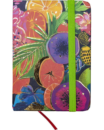 Užrašų knygelė FRUITS, A7, 80 lapų, 77 gsm, linija, kietu viršeliu, su skirtuku ir gumele