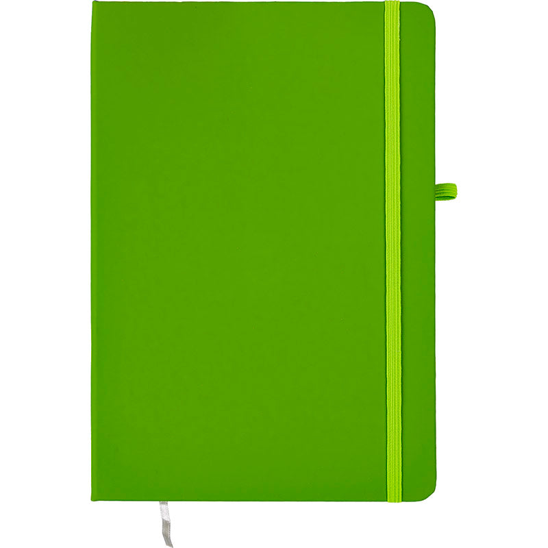 Užrašų knyga MULTICOLOR, A5, 80 lapų, 77 gsm, linija, kietu viršeliu, su skirtuku ir gumele