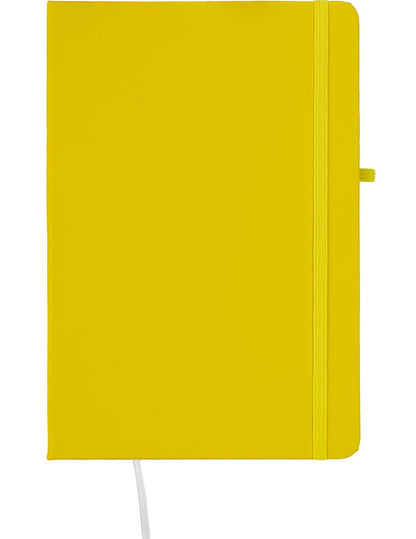Užrašų knyga MULTICOLOR, A5, 80 lapų, 77 gsm, linija, kietu viršeliu, su skirtuku ir gumele