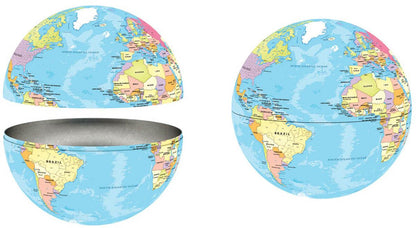 Dėlionė Pasaulio žemėlapis metalinėje dėžutėje-gaublyje
