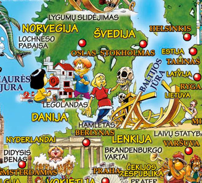 Sieninis pasaulio žemėlapis vaikams, 137x97 cm