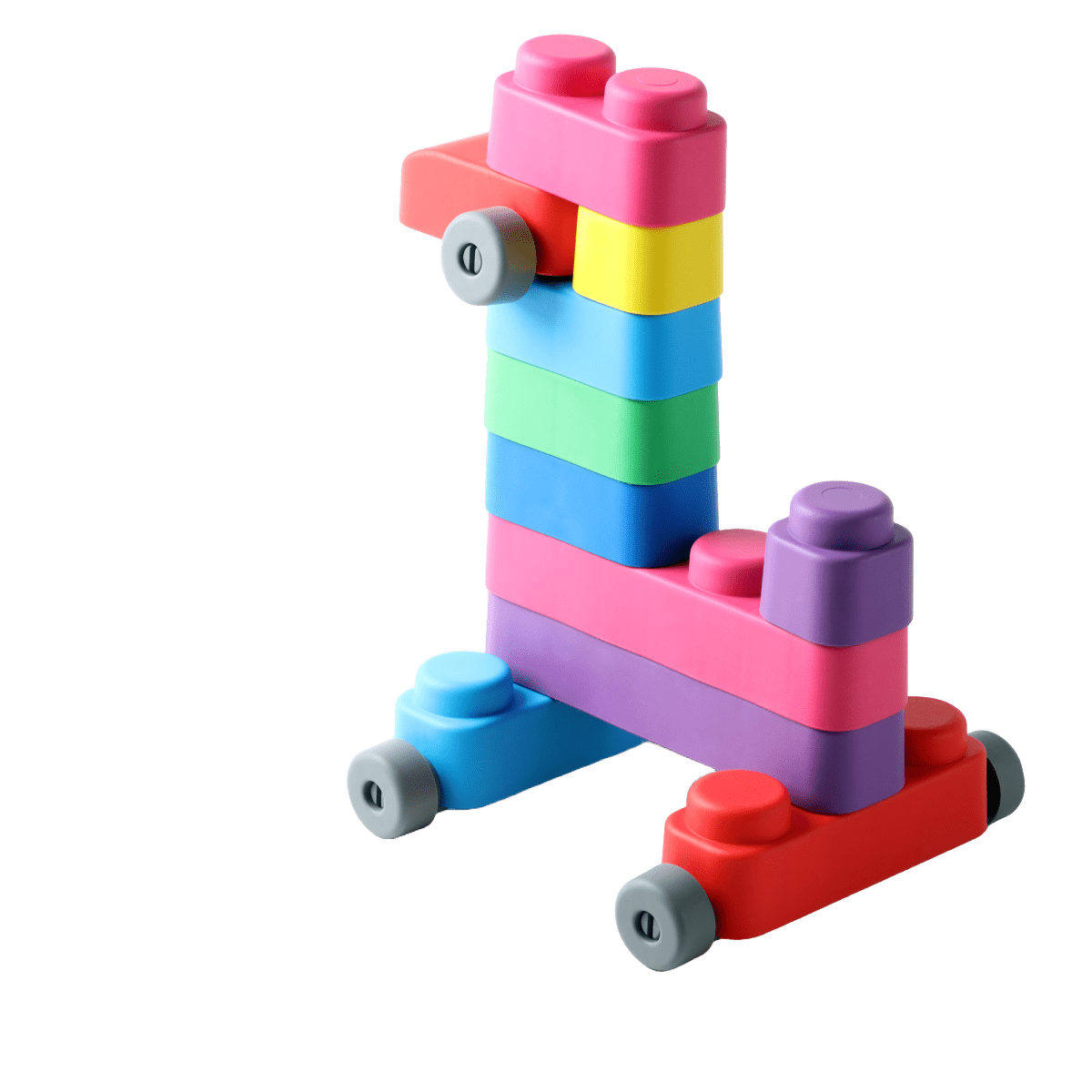 Konstruktorius BIO Soft Blocks su ratukais