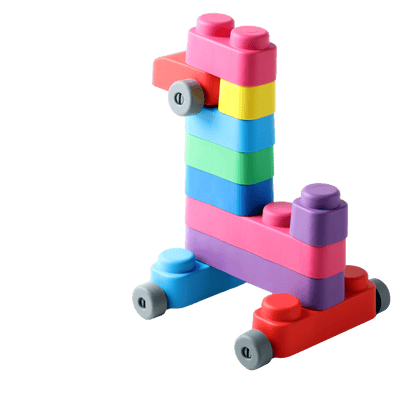 Konstruktorius BIO Soft Blocks su ratukais