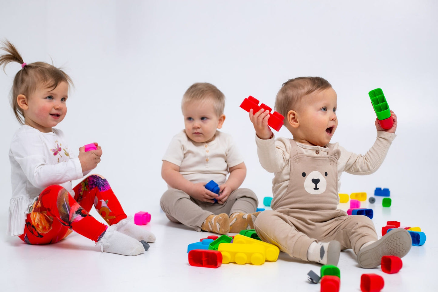 Konstruktorius BIO Soft Blocks su ratukais