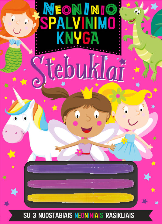 Neoninio spalvinimo knyga. Stebuklai