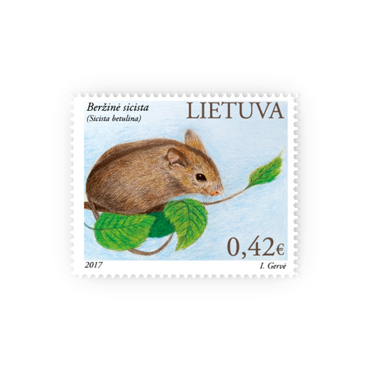 Pašto ženklas. Lietuvos raudonoji knyga. Beržinė sicista