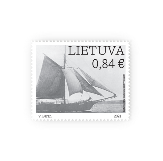  Pašto ženklas. Lietuvos jūrinė istorija. Laivas Jūratė