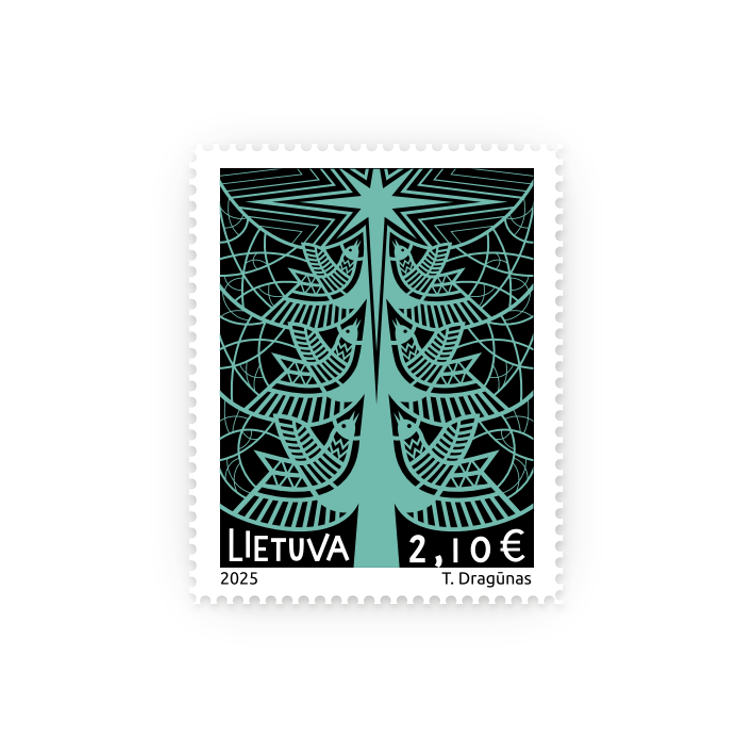 Pašto ženklas „Šv. Kalėdos ir Naujieji metai. Eglutė“