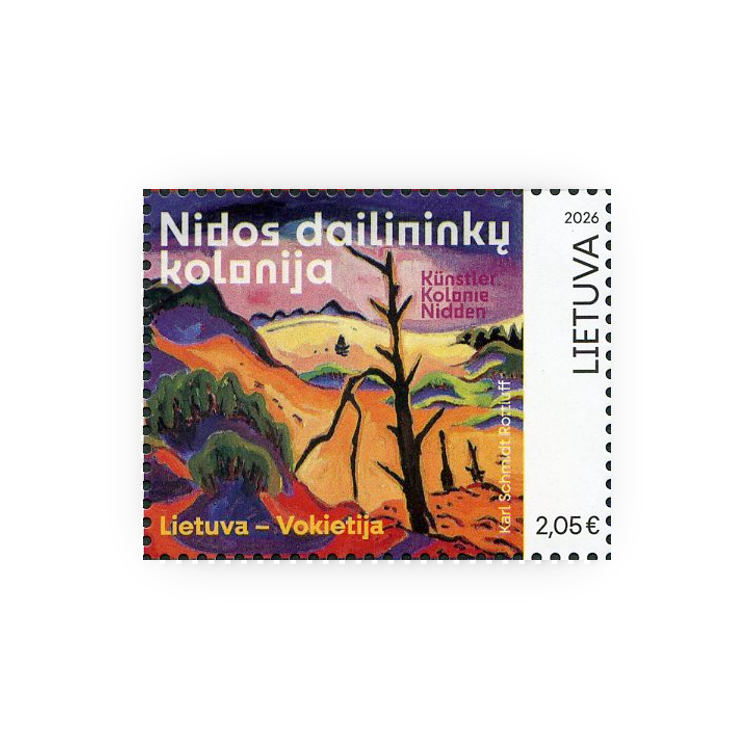 2026 08 06  Pašto ženklas ,,Nidos dailininkų kolonija“. Bendra laida su Vokietija