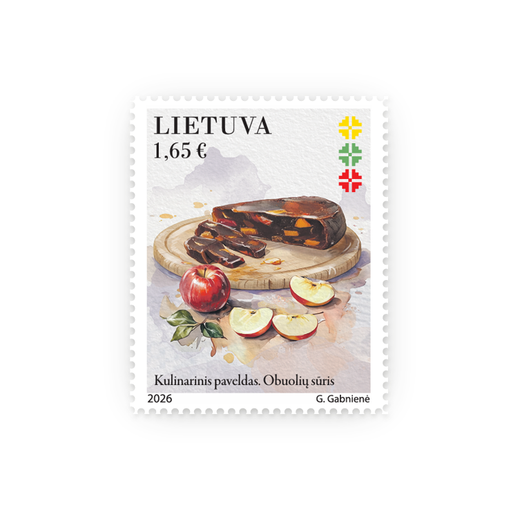 Pašto ženklas ,,Lietuvos kulinarinis paveldas. Obuolių sūris“
