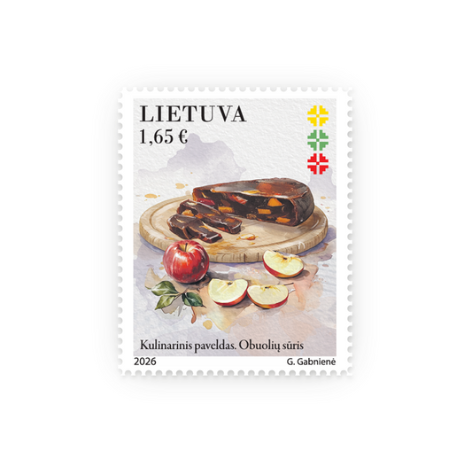 Pašto ženklas ,,Lietuvos kulinarinis paveldas. Obuolių sūris“