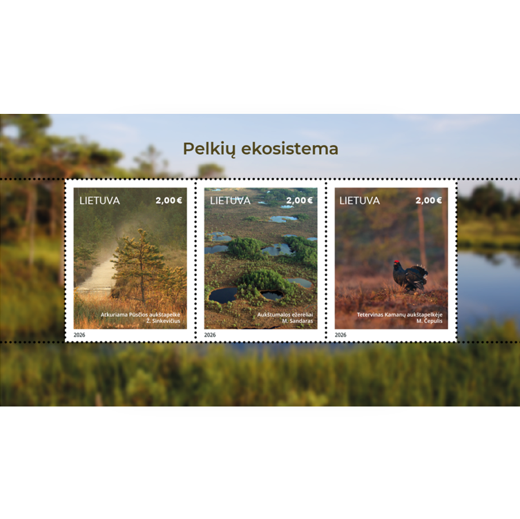 Pašto ženklų blokas „Pelkių ekosistema“