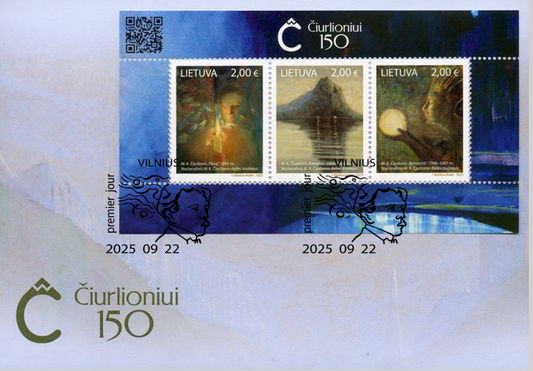 Pirmos dienos vokas „Mikalojaus Konstantino Čiurlionio 150-osios gimimo metinės“