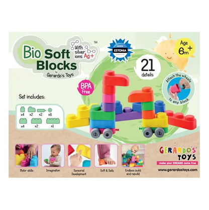 Konstruktorius BIO Soft Blocks su ratukais