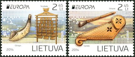 Pašto ženklų serija „EUROPA. NACIONALINIAI MUZIKOS INSTRUMENTAI“