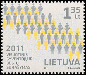 2011 02 26 „VISUOTINIS GYVENTOJŲ IR BŪSTŲ SURAŠYMAS“ (Pašto ženklas išimtas iš apyvartos)
